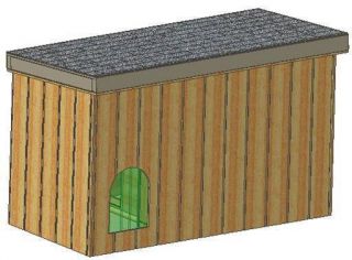 INSULATED DOG HOUSE PLANS, 15 TOTAL, SMALL DOG, WITH COVERED PORCH 
