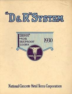   1930 D&R System Forms Fireproof Floors Concrete Construction Brochure