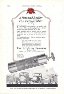 1918 Fyr Fyter Auto Fire Extinguisher Ad/ Great 100 Year Old Art