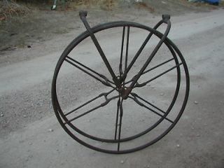 WIRT & KNOX FIRE HOSE REEL CAST IRON/STEEL Horse or Hand Pulled 