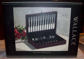 Wallace Silversmiths Silver Flatware Chest Storage Box srv for 12 NEW 