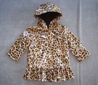   Bryant Park Leopard Rain Jacket 18 24 2 3 4 5 Girls Coat Fleece NEW