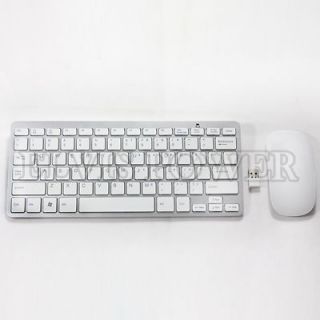 New 2.4G Optical Wireless Slim Touch Mouse & Keyboard White for HP 