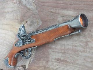   18th Century Antique Gray Flintlock Blunderbuss Pistol Prop Gun
