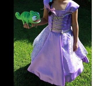Tangled Rapunzel Purple Costume Size 4. And Pascal The Chameleon 