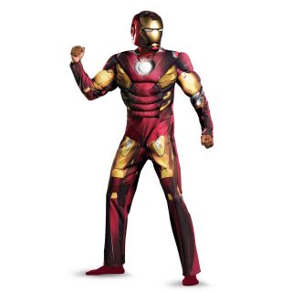 The Avengers Iron Man Mark 7 Muscle Jumpsuit Costume Adult *New*