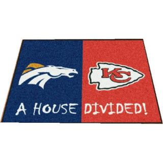   CHIEFS AREA RUG  House Divided Rivalry Floor Mat Accent Carpet Decor