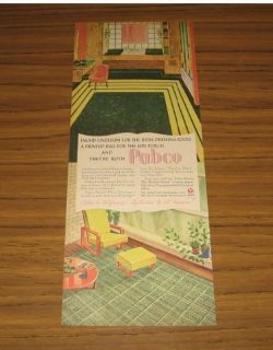 1947 Vintage Ad Pabco Linoleum Floors and Printed Floor Coverings 