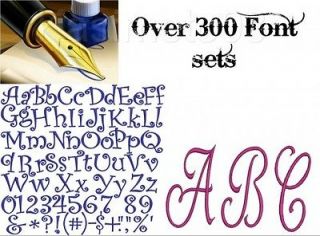300+ Alphabet Font Sets Embroidery Machine Pattern PES Designs Brother 