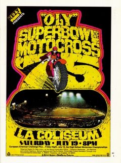 1975 Motocross ad ~ Los Angeles Memoral Coliseum ~ OLY Superbowl of 