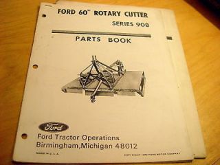 Ford 908 60 Rotary Hay Cutter Mower Parts Manual Book