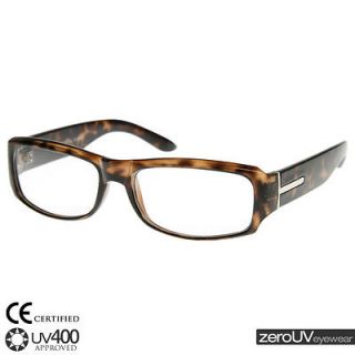  euro designer rectangle bold rx frame clear lens glasses 2973 tortoise