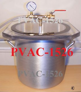 VACUUM CHAMBER 3 GALLON CHAMBER USE FOR DE AIRING CASTINGS (NEW)