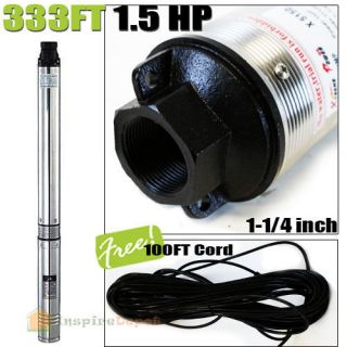 333FT 1.5HP 3in Stainless Steel Bore Submersible Deep Well Pump 115V 