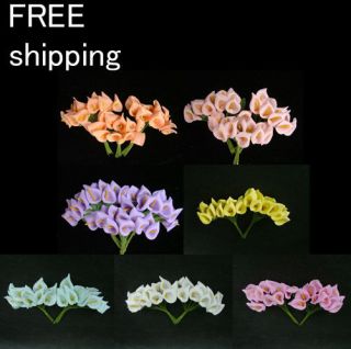 24pc Mini Calla Lily Flower Wedding Favor Decor Scrapbooking free 