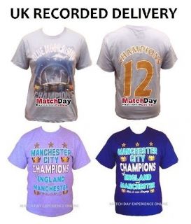   City T Shirt Premier Winners Champions 2012 League Navy Grey Sky Blue