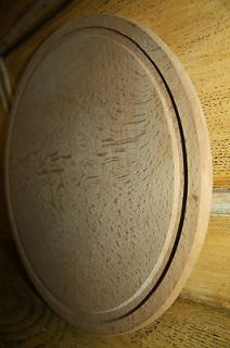   old fashioned round wooden Bread or cake Board with crumb gully