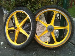   bike bicycle lester mags rims wheels pair old school freestyle parts