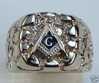 NEW MASONIC NUGGET Mens ring 318 stainless steel Size 10