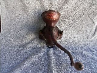 Antique LANDERS,FRARY & CLARK Cast Iron Wall Mount Coffee Grinder Mill 