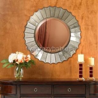   VENETIAN SUNBURST Wall Vanity Mirror Round  Etched Glass