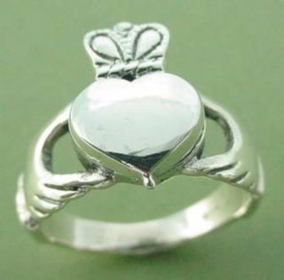 New Sterling Silver Claddagh Celtic Poison Ring Sizes 6 10