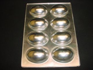 Wilton MINI FOOTBALLS cake pan CANDY COOKIE 8 mold tin EGGS jello