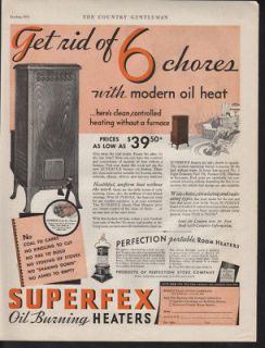 1931 PERFECTION STOVE SUPERFEX OIL FURNACE FUEL OIL AD