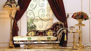     Italian Fabric Venetian Sofa Furniture   24kt Gold Plated Chaise