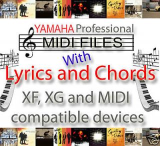 8,000 MIDI FILES WITH CHORDS & LYRICS GM GM2 XG XF *WOW*
