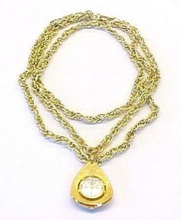   Vintage Womens Pocket Style Pendant Watch w/ Aluminum Chain Necklace