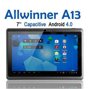   A13 Capacitive Android 4.0 MID 4GB Tablet PC 1.5GHz RAM DDR3 512MB BK