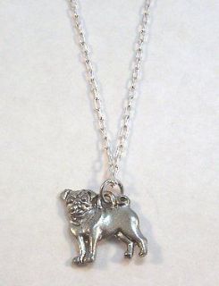 Pug Necklace  Childs  Lead Free Pewter Pendant on 14 Link Chain