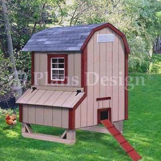 x4 Gambrel / Barn Style Chicken Poultry Coop Plans, 90504B (Free 