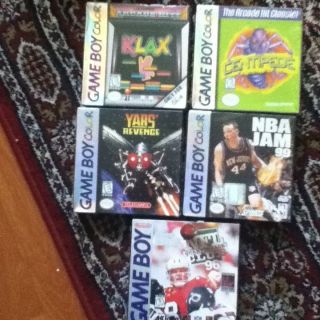 Game Boy Color Games Klax, Centipede, Yarss Revenge, NBA Jam 99 