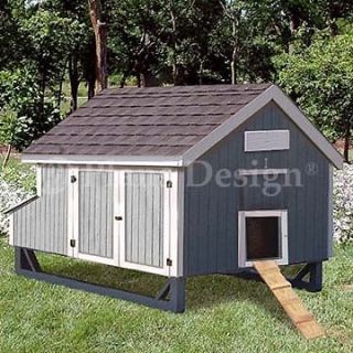 x7 Gable Poultry Chicken House / Coop Plans, 90407MG