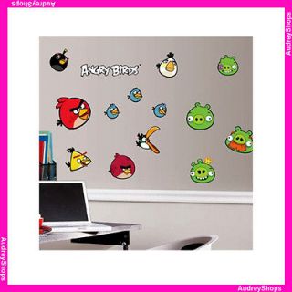   Birds 34 Big Wall Decals Room Decor Flying Pigs Game App Stickers RM1