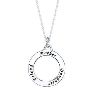 Sterling Silver Mother Daughter Friend Round Necklace   Necklace