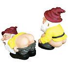 NEW Mooning & Squatting Garden Gnomes   Lawn Ornaments Set of 2