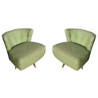   of 1950s Mid Century Swivel Lounge Slipper Chairs PRICE REDUCED 50%