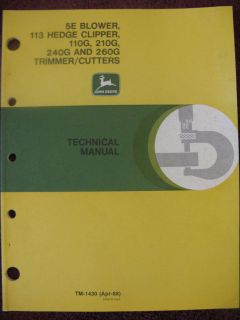   5E Blower 113 Hedge Clipper 110G 210G 240G 260G Trimmer Tech Manual