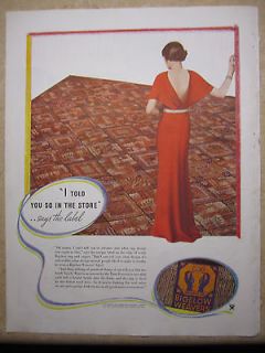 Red dress Bigelow carpet 1935 Royal Gelatin Dessert