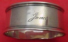   UNKNOWN BY G.H. FRENCH STERLING SILVER NAPKIN RING 3/4 X 1 3/4