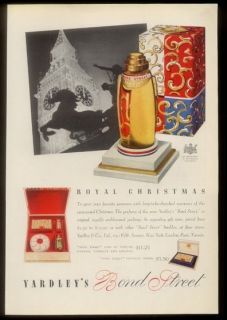 1937 Yardley Bond Street perfume bottle & Christmas box pic vintage 