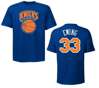 New York Knicks Patrick Ewing Blue Name and Number NBA Jersey T Shirt