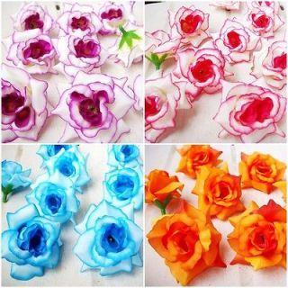   Rose silk artificial flowers head wedding garden wholesale lots 2