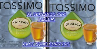 Tassimo Green Tea Twinings 32 T Disks FAST 
