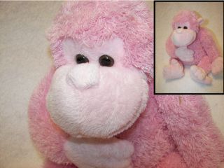 Gorilla pink 12 x 12 stringy haired plush button eyes cute nice clean