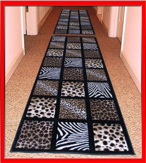 3x8 Animal Leopard Zebra Giraffe Patchwork Hallway Runner Rug Carpet