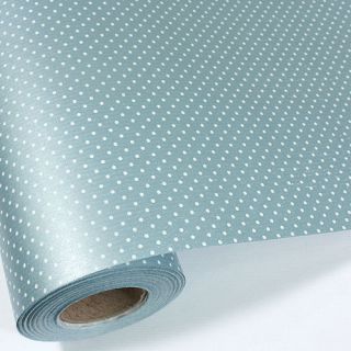   ] BLUE & WHITE POLKA DOTS GIFT WRAPPING PAPER ROLL 82 ft 25 metres